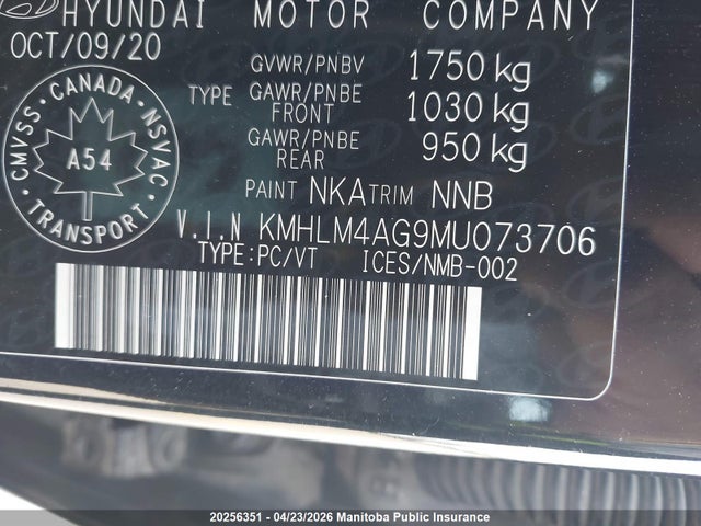 KMHLM4AG9MU073706 Hyundai Elantra Preferred