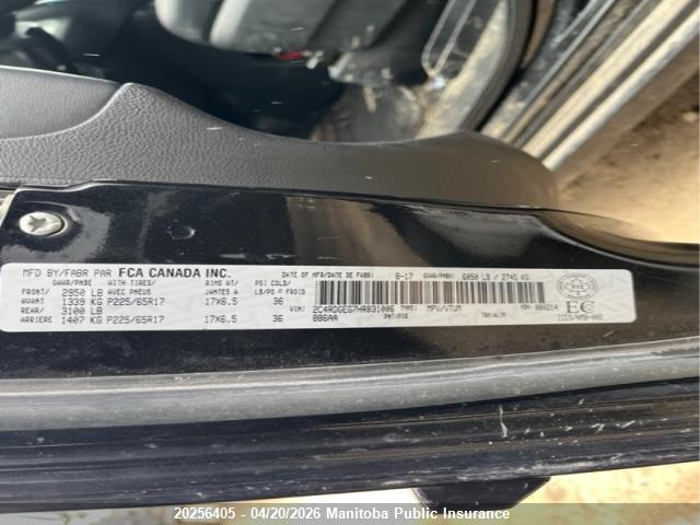 Продажа на аукционе авто 2017 Dodge Grand Caravan Gt, vin: 2C4RDGEG7HR831006, номер лота: 20256405