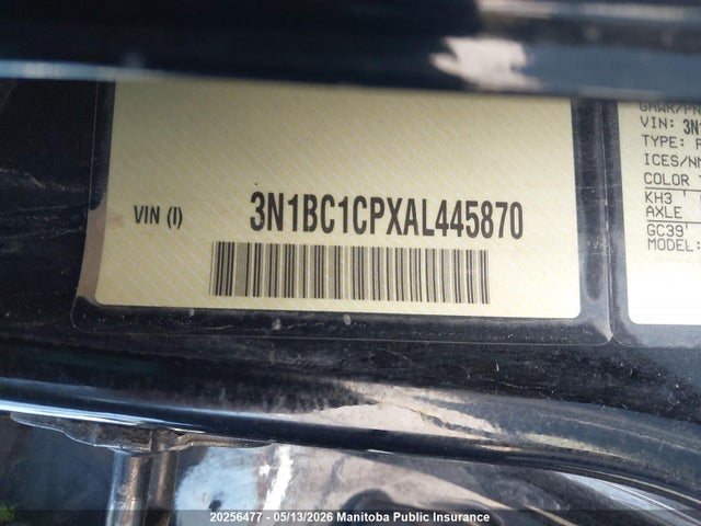 2010 Nissan Versa 1.8 Sl მანქანა იყიდება აუქციონზე, vin: 3N1BC1CPXAL445870, აუქციონის ნომერი: 20256477