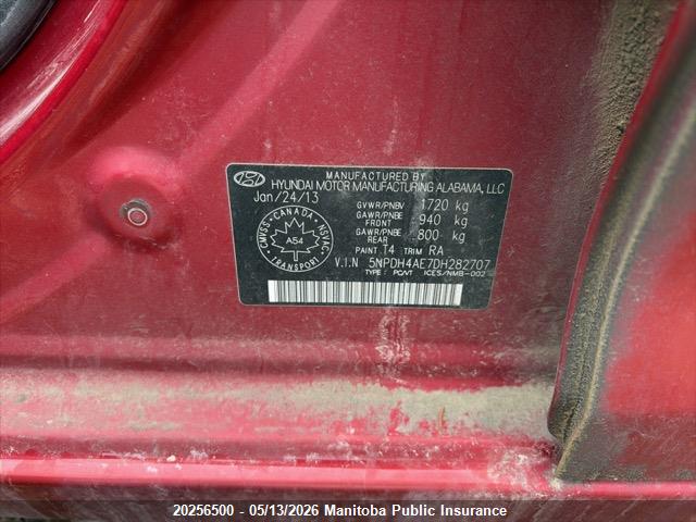 Aukcja sprzedaży 2013 Hyundai Elantra Gl, vin: 5NPDH4AE7DH282707, numer aukcji: 20256500