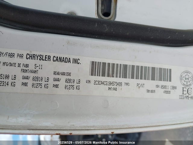 Продажа на аукционе авто 2011 Chrysler 300 Touring, vin: 2C3CA4CG1BH573499, номер лота: 20256529