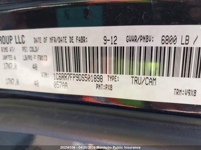 Aukcja sprzedaży 2013 Dodge Ram 1500 St Quad Cab, vin: 1C6RR7FP9DS501898, numer aukcji: 20256556