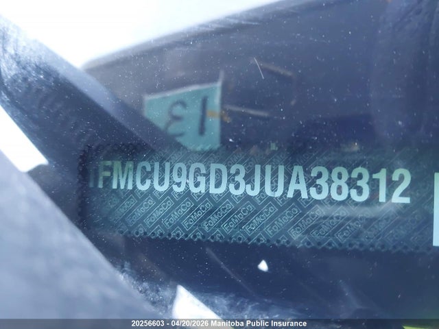 1FMCU9GD3JUA38312 Ford ESCAPE SE