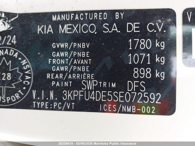 Aukcja sprzedaży 2025 Kia K4 Ex+, vin: 3KPFU4DE5SE072592, numer aukcji: 20256618