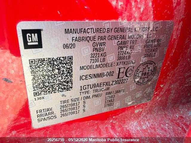 1GTU9AEFXLZ302227 GMC SIERRA 1500 CREW CAB
