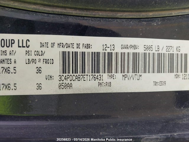 Продаж на аукціоні авто 2014 Dodge Journey Se, vin: 3C4PDCAB7ET176431, номер лоту: 20256823