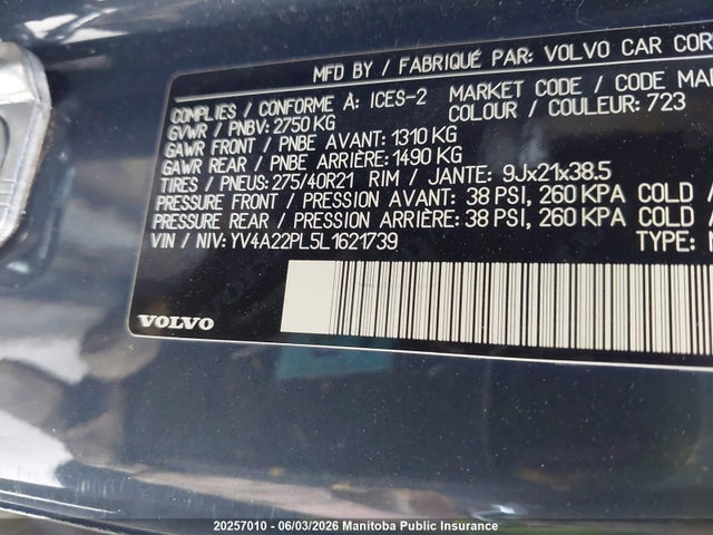 YV4A22PL5L1621739 Volvo Xc90 Inscription T6