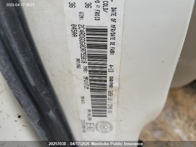 Aukcja sprzedaży 2013 Dodge Grand Caravan Crew, vin: 2C4RDGDG0DR755818, numer aukcji: 20257038