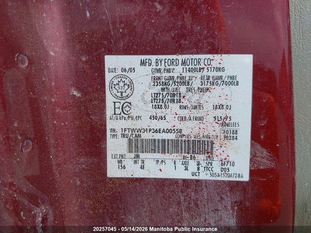 Продаж на аукціоні авто 2006 Ford F350 Sd Lariat Crew Cab, vin: 1FTWW31P36EA00558, номер лоту: 20257045