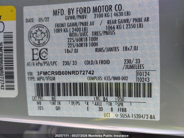 3FMCR9B60NRD72742 Ford Bronco Sport Big Bend