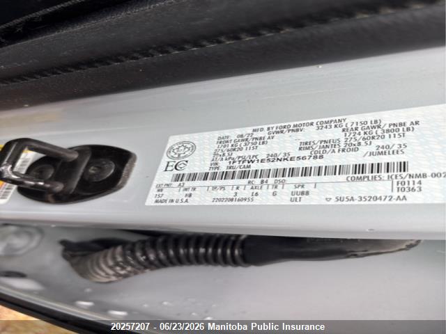 Ford F-Series 2022 1FTFW1E52NKE56788 Image 9