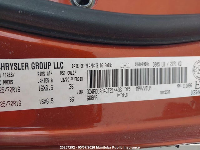 Aukcja sprzedaży 2012 Dodge Journey Se, vin: 3C4PDCAB4CT214436, numer aukcji: 20257292