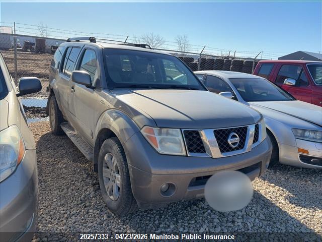 Продажа на аукционе авто 2005 Nissan Pathfinder Le, vin: 5N1AR18W05C770743, номер лота: 20257333