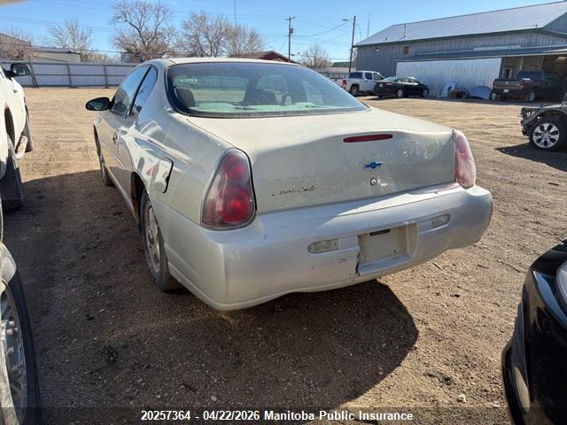 2004 Chevrolet Monte Carlo Ls მანქანა იყიდება აუქციონზე, vin: 2G1WW12E749453995, აუქციონის ნომერი: 20257364