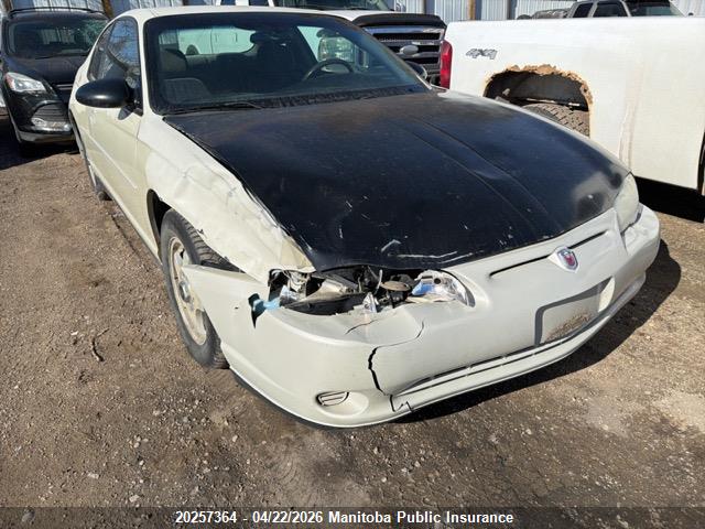2004 Chevrolet Monte Carlo Ls მანქანა იყიდება აუქციონზე, vin: 2G1WW12E749453995, აუქციონის ნომერი: 20257364