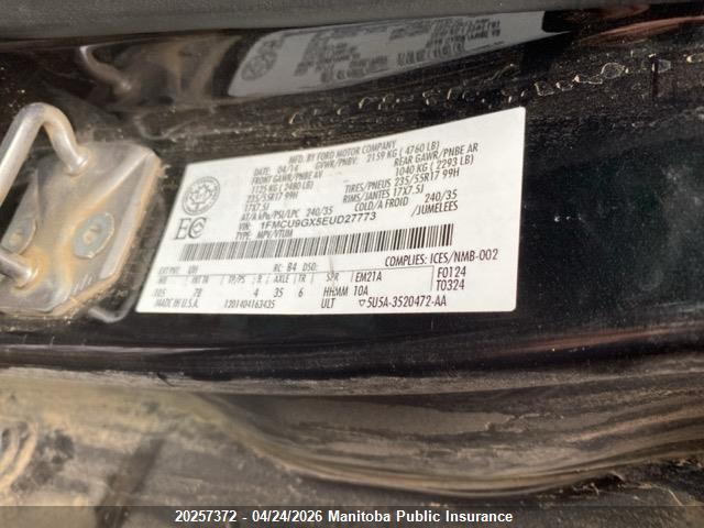 1FMCU9GX5EUD27773 Ford ESCAPE SE