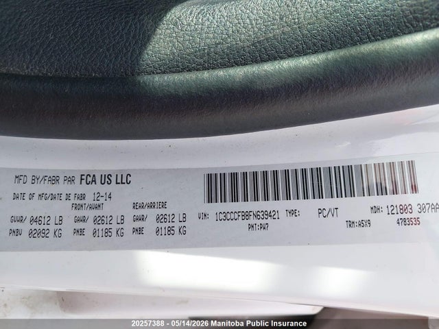Продажа на аукционе авто 2015 Chrysler 200 Lx, vin: 1C3CCCFB8FN639421, номер лота: 20257388