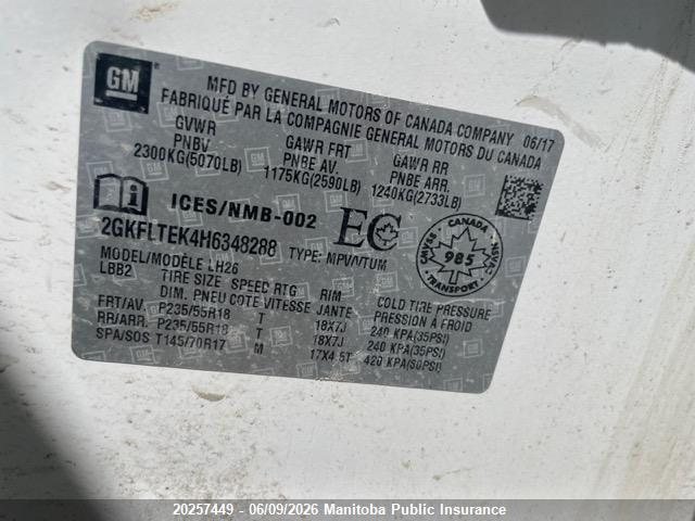 GMC Terrain Sle 2017 2GKFLTEK4H6348288 Image 9