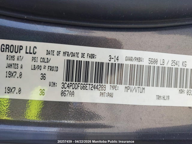 3C4PDDFG6ET244289 Dodge Journey R/t