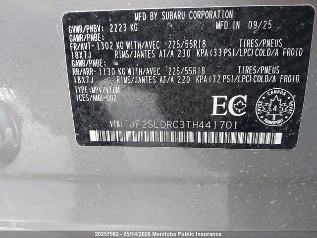 JF2SLDRC3TH441701 Subaru Forester 2.5i Limited