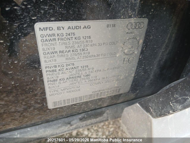 Auction sale of the 2018 Audi Q5, vin: WA1BNAFY4J2122244, lot number: 20257601