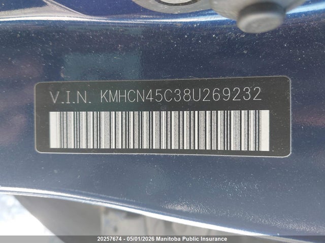 2008 Hyundai Accent Gls მანქანა იყიდება აუქციონზე, vin: KMHCN45C38U269232, აუქციონის ნომერი: 20257674