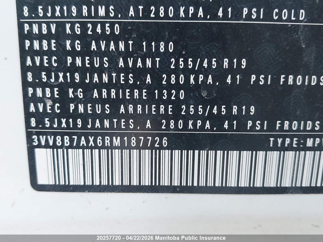 3VV8B7AX6RM187726 Volkswagen Tiguan Comfort R-line 2.0 Tsi