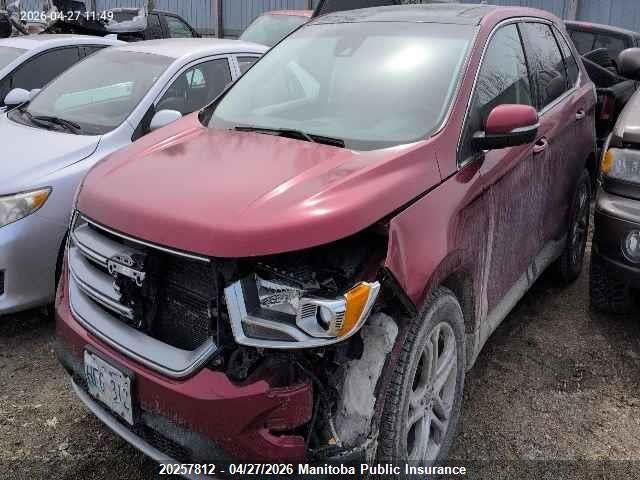 2015 Ford Edge Titanium მანქანა იყიდება აუქციონზე, vin: 2FMPK4K89FBB17968, აუქციონის ნომერი: 20257812