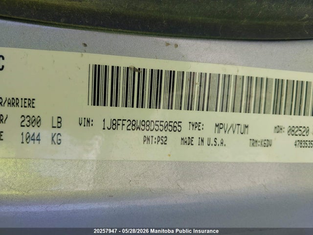 Продажа на аукционе авто 2008 Jeep Patriot North, vin: 1J8FF28W98D550565, номер лота: 20257947