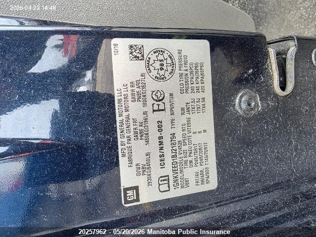 Aukcja sprzedaży 2011 Chevrolet Traverse Ls, vin: 1GNKVEED1BJ218794, numer aukcji: 20257962