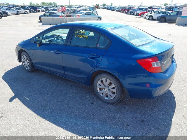20257989 :رقم المزاد ، 2HGFB2F46CH015145 vin ، 2012 Honda Civic Lx مزاد بيع