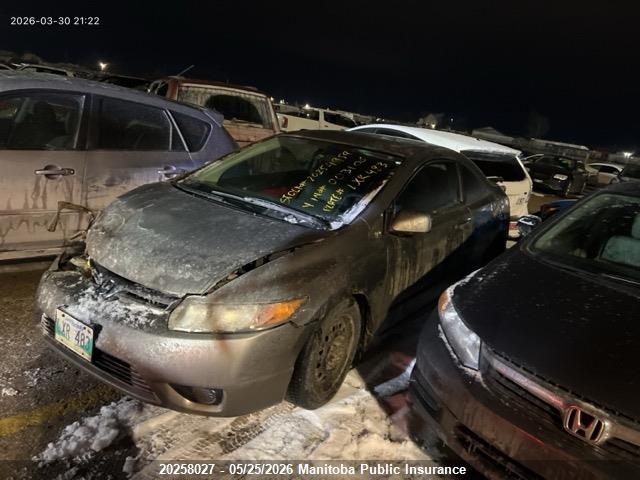 20258027 :رقم المزاد ، 2HGFG12617H003106 vin ، 2007 Honda Civic Lx مزاد بيع