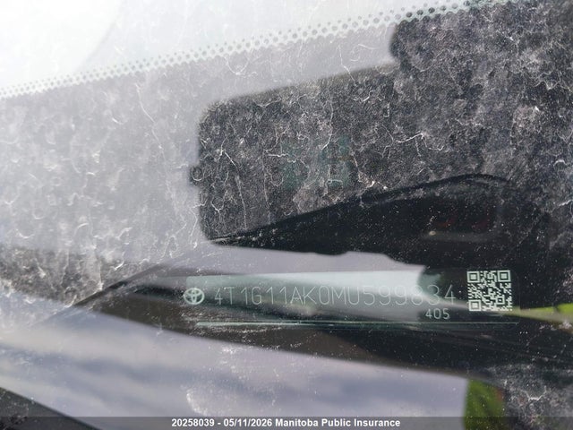 4T1G11AK0MU599834 Toyota CAMRY SE