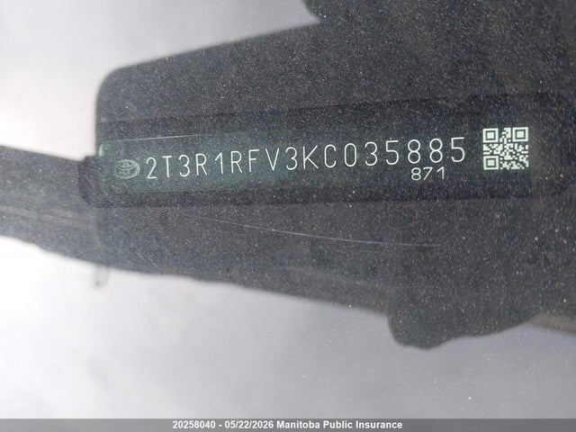 2T3R1RFV3KC035885 Toyota Rav4 Xle