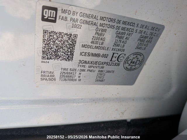 3GNAXUEGXPS121836 Chevrolet EQUINOX LT