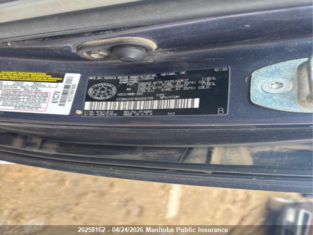 20258162 :رقم المزاد ، 5TDBA22C16S056799 vin ، 2006 Toyota Sienna Xle V6 مزاد بيع