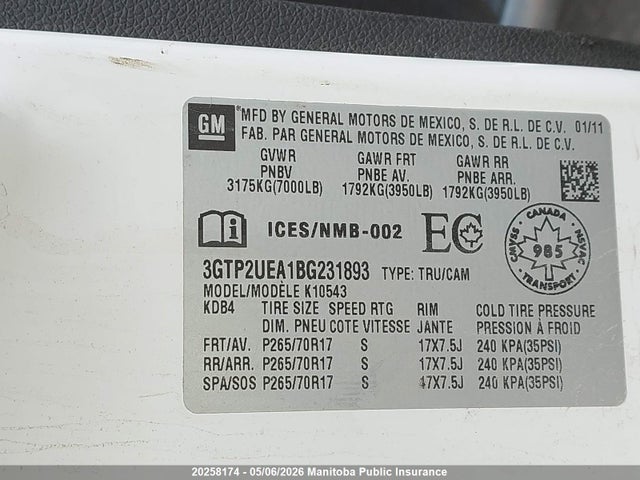 Продажа на аукционе авто 2011 Gmc Sierra 1500 Nevada Edition, vin: 3GTP2UEA1BG231893, номер лота: 20258174