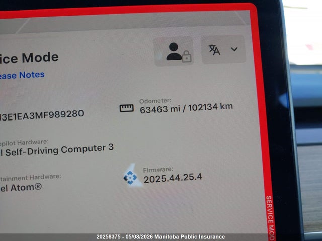 2021 Tesla Model 3 Standard Range Plus 50 მანქანა იყიდება აუქციონზე, vin: 5YJ3E1EA3MF989280, აუქციონის ნომერი: 20258375