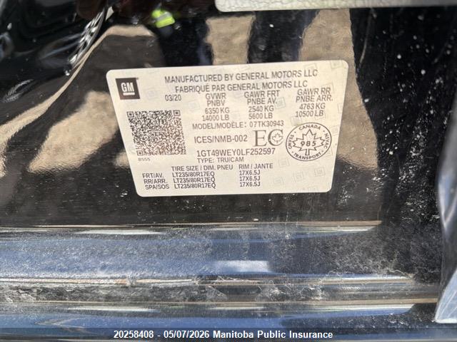 1GT49WEY0LF252597 GMC Sierra 3500 Denali Crew Cab