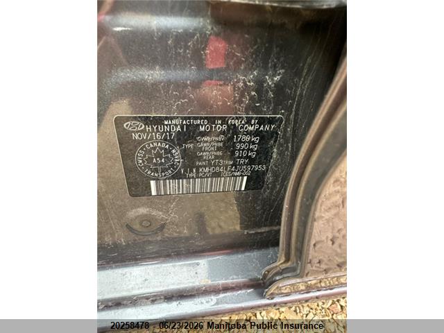 2018 Hyundai Elantra Gl მანქანა იყიდება აუქციონზე, vin: KMHD84LF4JU597953, აუქციონის ნომერი: 20258478