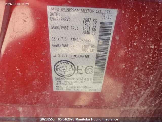 2013 Nissan Pathfinder Sl მანქანა იყიდება აუქციონზე, vin: 5N1AR2MM2DC684455, აუქციონის ნომერი: 20258550