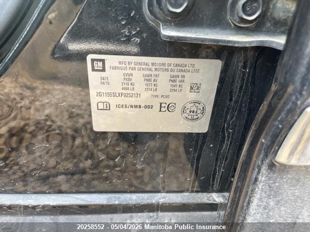 Aukcja sprzedaży 2015 Chevrolet Impala Ltz, vin: 2G1155SLXF9252131, numer aukcji: 20258552