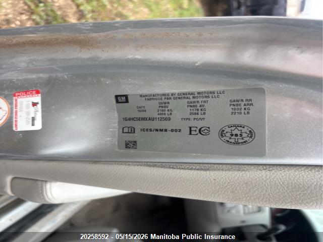 Auction sale of the 2010 Buick Lucerne Cxl V6, vin: 1G4HC5EMXAU112569, lot number: 20258592