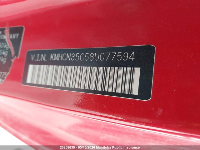 Aukcja sprzedaży 2008 Hyundai Accent Gl, vin: KMHCN35C58U077594, numer aukcji: 20258630