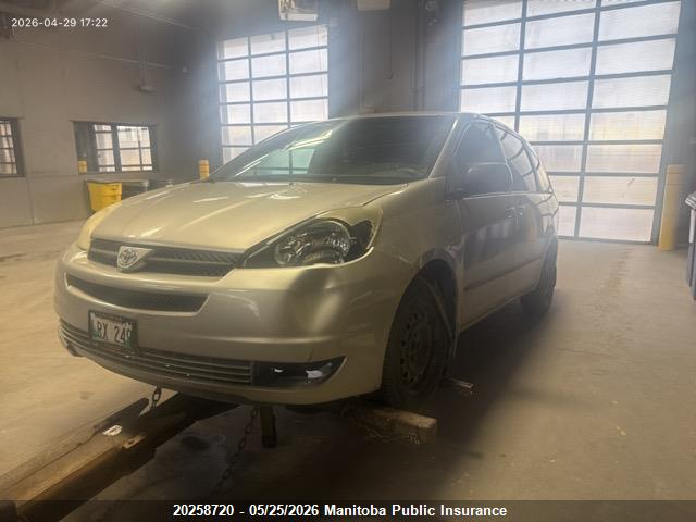 20258720 :رقم المزاد ، 5TDZA29C65S252952 vin ، 2005 Toyota Sienna Ce V6 مزاد بيع