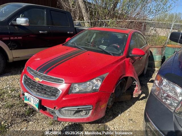 20258850 :رقم المزاد ، 1G1PF5SB1G7108050 vin ، 2016 Chevrolet Cruze Lt Turbo مزاد بيع