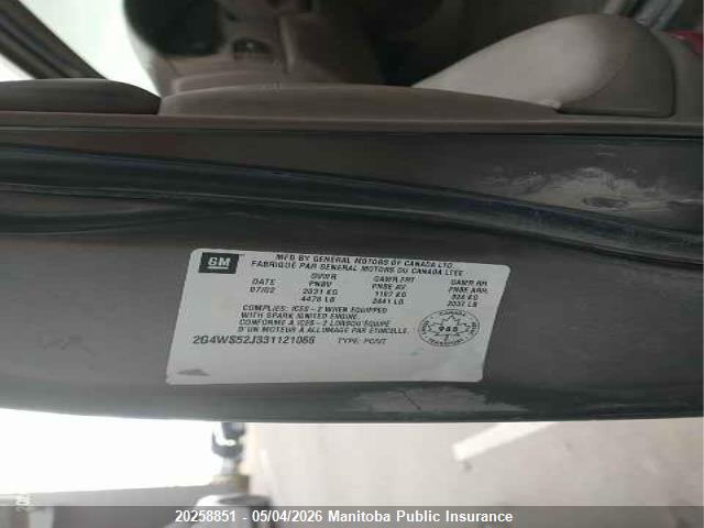 Aukcja sprzedaży 2003 Buick Century Custom, vin: 2G4WS52J331121066, numer aukcji: 20258851