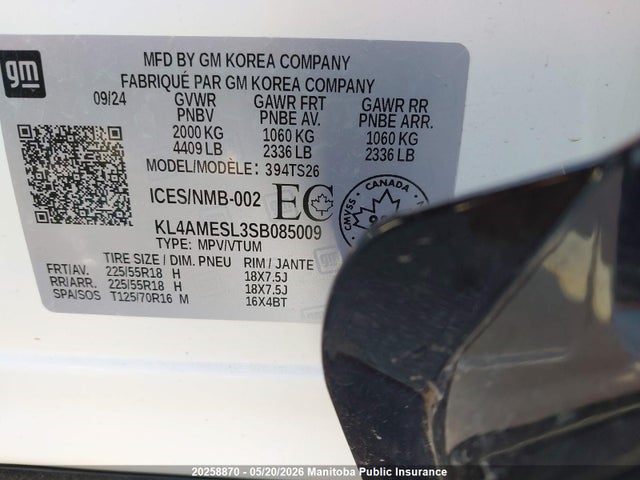 20258870 :رقم المزاد ، KL4AMESL3SB085009 vin ، 2025 Buick Encore Gx Sport Touring مزاد بيع