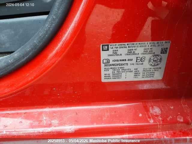 3GCUKREC3FG364775 Chevrolet Silverado 1500 Lt Crew Cab