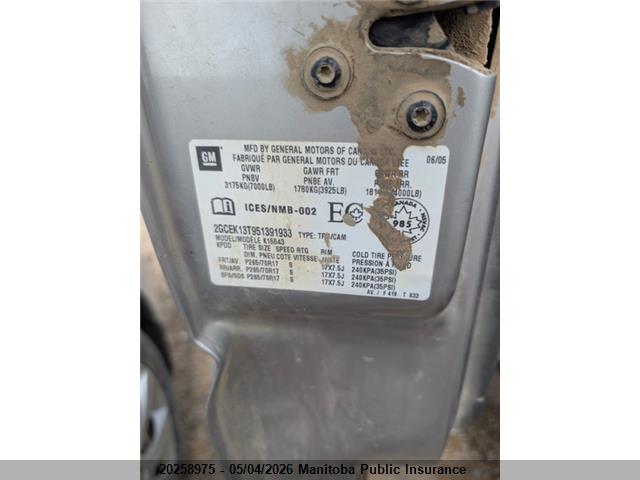 Aukcja sprzedaży 2005 Chevrolet Silverado 1500 Ls Crew Cab, vin: 2GCEK13T951391933, numer aukcji: 20258975